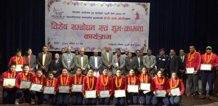 प्रधानमन्त्रीको तर्फबाट अर्थमन्त्रीद्वारा साग खेलाडीलाई शुभकामना