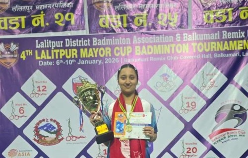 रसिलाद्वारा चौथो ललितपुर मेयर कप राष्ट्रिय ब्याडमिन्टनको उपाधी रक्षा